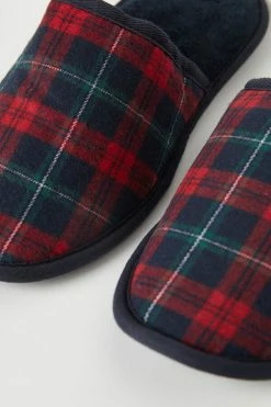 Hot Sale 🧨 Intimissimi Men Tartan Slippers Red Tartan Print 🛒