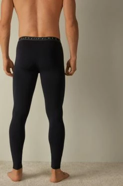 Best Pirce 🎉 Intimissimi Men Modal-Cashmere Leggings Midnight Blue 👏 -Deals Pajamas Store AIU16C800 BI
