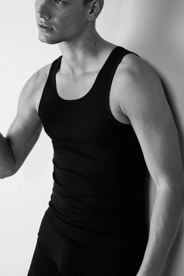Promo ✔️ Intimissimi Men Ribbed Supima Cotton Tank Top Black ⌛ 6 Promo ✔️ Intimissimi Men Ribbed Supima Cotton Tank Top Black ⌛ - Image 5