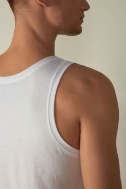Top 10 😍 Intimissimi Men Supima Cotton Crew Neck Tank Top White ✨ -Deals Pajamas Store CGU12C001 DT2W