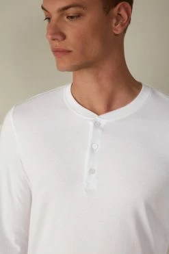 Hot Sale 🔔 Intimissimi Men Supima Interlock Long-Sleeve Top Heathered Graphite Grey ❤️