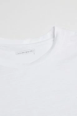 Deals ✨ Intimissimi Men Slub Cotton Long Sleeve Top White 🥰 -Deals Pajamas Store CLU209 001 D1