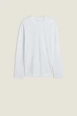Deals ✨ Intimissimi Men Slub Cotton Long Sleeve Top White 🥰 -Deals Pajamas Store CLU209 001 F