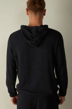 Hot Sale 🎉 Intimissimi Men Tricot Sweatshirt Midnight Blue 🔥 -Deals Pajamas Store CLU218800 BI