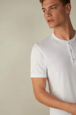 Deals 👍 Intimissimi Men Short-Sleeved Supima® Cotton 👕 Shirt Light Heathered Grey 🥰 -Deals Pajamas Store CMU12I001 M