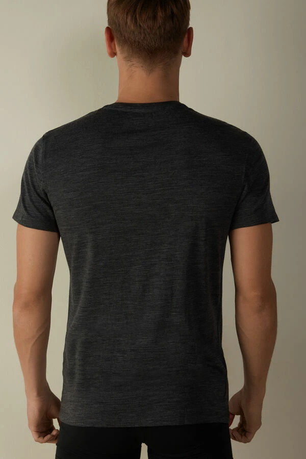 Brand new ๐คฉ Intimissimi Men Stretch Merino Wool Short-Sleeve T-Shirt Charcoal Grey Blend ๐ 5 Brand new ๐คฉ Intimissimi Men Stretch Merino Wool Short-Sleeve T-Shirt Charcoal Grey Blend ๐ - Image 3