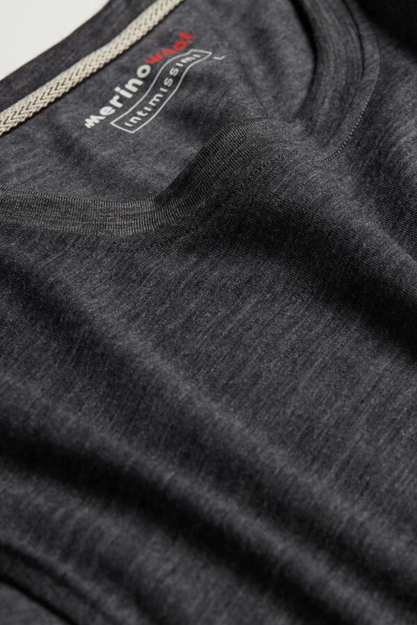 Brand new ๐คฉ Intimissimi Men Stretch Merino Wool Short-Sleeve T-Shirt Charcoal Grey Blend ๐ 7 Brand new ๐คฉ Intimissimi Men Stretch Merino Wool Short-Sleeve T-Shirt Charcoal Grey Blend ๐ - Image 5