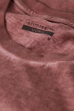 Best Pirce 😉 Intimissimi Men Oil Washed Cotton Short Sleeve Top Washed Black 🔔 -Deals Pajamas Store CMU2414891 D1