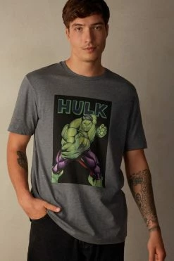 Deals ❤️ Intimissimi Men Hulk Print T-shirt Heathered Graphite Grey 😍 8 Deals ❤️ Intimissimi Men Hulk Print T-shirt Heathered Graphite Grey 😍 -Deals Pajamas Store CMU2435227 M