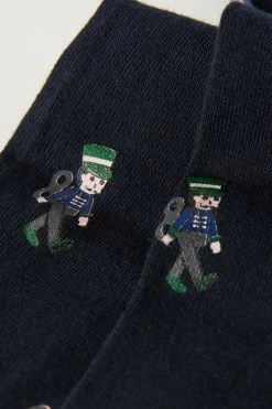 Best Pirce 🌟 Intimissimi Men Long 🧦 Socks In Patterned Soft Cotton Dark Grey Heather Check Print ⌛