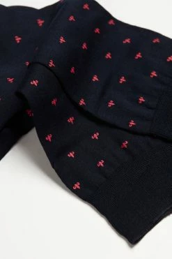 Outlet 🔔 Intimissimi Men’s Short 🧦 Socks In Patterned Lisle Cotton Midnight Blue Dot Print ⭐