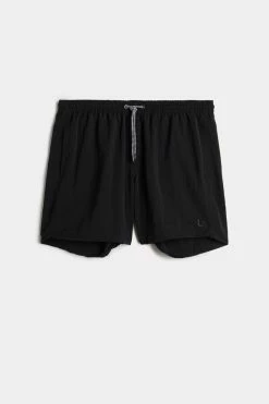 Promo 😉 Intimissimi Men Plain Mid-Length Swim Shorts Black 🌟 -Deals Pajamas Store MB0091 019 F