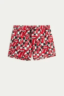 Best reviews of 👍 Intimissimi Men Rolling Stones Check/Tongue Pegaso Swim Trunks White/black Check Tongues 😍 -Deals Pajamas Store MB0094623I F