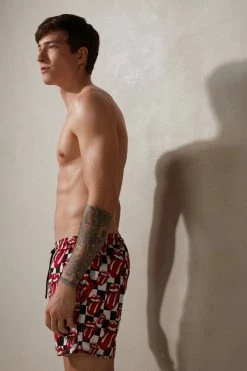 Best reviews of 👍 Intimissimi Men Rolling Stones Check/Tongue Pegaso Swim Trunks White/black Check Tongues 😍 -Deals Pajamas Store MB0094623I M