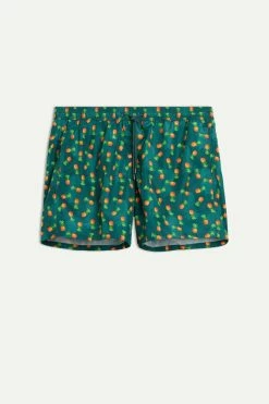 Buy 👍 Intimissimi Men Pineapple Print Tritone Swim Trunks Green Pineapple Print 🛒 -Deals Pajamas Store MB0111 699I F