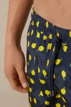 Wholesale 😀 Intimissimi Men Lemon Print Tritone Swim Trunks Blue Lemon Print 🛒