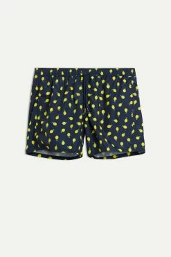 Wholesale 😀 Intimissimi Men Lemon Print Tritone Swim Trunks Blue Lemon Print 🛒 -Deals Pajamas Store MB0114 683I F