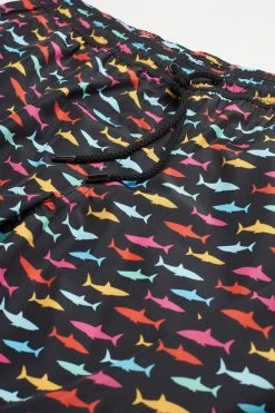 Outlet 🎉 Intimissimi Men Multicolor Shark Print Tritone Swim Trunks Blue Multicolored Shark Print ✔️ -Deals Pajamas Store MB0117 684I D1