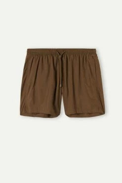 Hot Sale 🛒 Intimissimi Men Single Color Swim Trunks Brick Red 🎁 -Deals Pajamas Store MB0121932I F