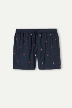New โ Intimissimi Men Embroidered Flamingo Swim Trunks Intense Blue With Flamingos ๐ 9 New โ Intimissimi Men Embroidered Flamingo Swim Trunks Intense Blue With Flamingos ๐ -Deals Pajamas Store MB0124929I F