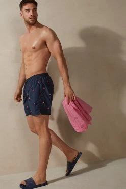 New โ Intimissimi Men Embroidered Flamingo Swim Trunks Intense Blue With Flamingos ๐ 11 New โ Intimissimi Men Embroidered Flamingo Swim Trunks Intense Blue With Flamingos ๐ -Deals Pajamas Store MB0124929I M