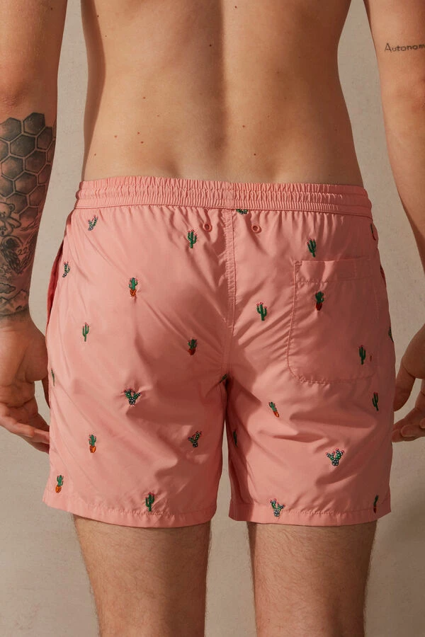 Brand new ๐ Intimissimi Men Embroidered Cactus Swim Trunks Pink With Cactus โ 4 Brand new ๐ Intimissimi Men Embroidered Cactus Swim Trunks Pink With Cactus โ - Image 2