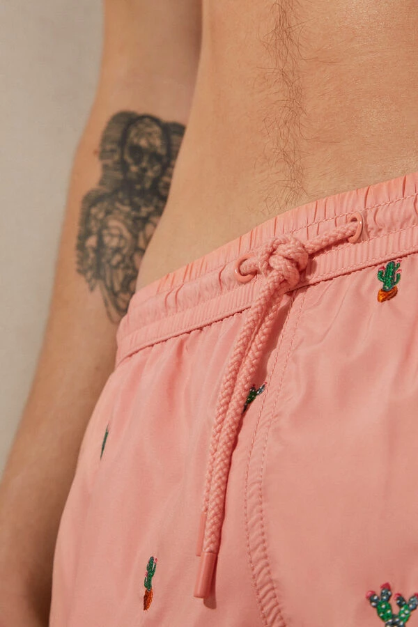 Brand new ๐ Intimissimi Men Embroidered Cactus Swim Trunks Pink With Cactus โ 3 Brand new ๐ Intimissimi Men Embroidered Cactus Swim Trunks Pink With Cactus โ