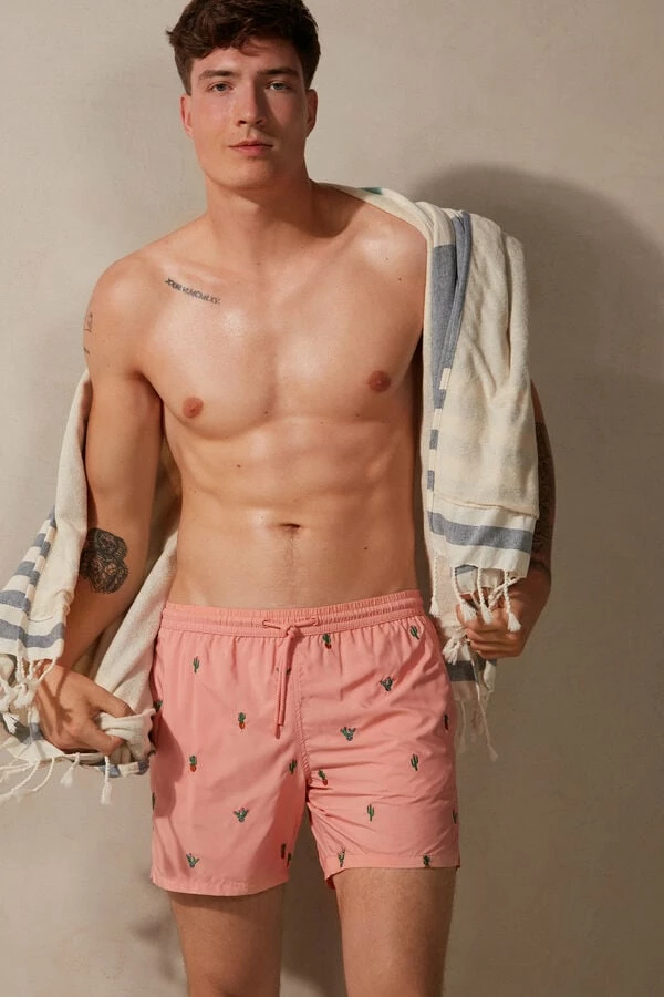 Brand new ๐ Intimissimi Men Embroidered Cactus Swim Trunks Pink With Cactus โ 7 Brand new ๐ Intimissimi Men Embroidered Cactus Swim Trunks Pink With Cactus โ - Image 5
