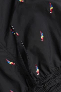 New 🔥 Intimissimi Men Embroidered Parrot Swim Trunks Black Parrot Print 💯 -Deals Pajamas Store MB0127937I D1