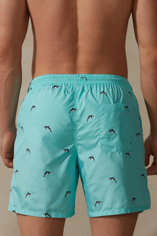 Brand new 😍 Intimissimi Men Orca Print Swim Trunks St. Orche Minty Blue 🛒 4 Brand new 😍 Intimissimi Men Orca Print Swim Trunks St. Orche Minty Blue 🛒 - Image 2
