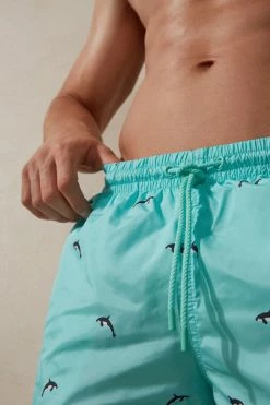 Brand new 😍 Intimissimi Men Orca Print Swim Trunks St. Orche Minty Blue 🛒