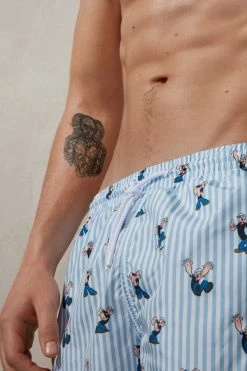 Best reviews of 😉 Intimissimi Men Popeye Print Swim Trunks Striped Popeye Print 🥰