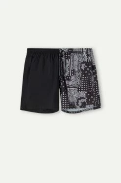 Wholesale 👏 Intimissimi Men Bandana Print Swim Trunks Black Bandana Print 👍 -Deals Pajamas Store MB0133942I F
