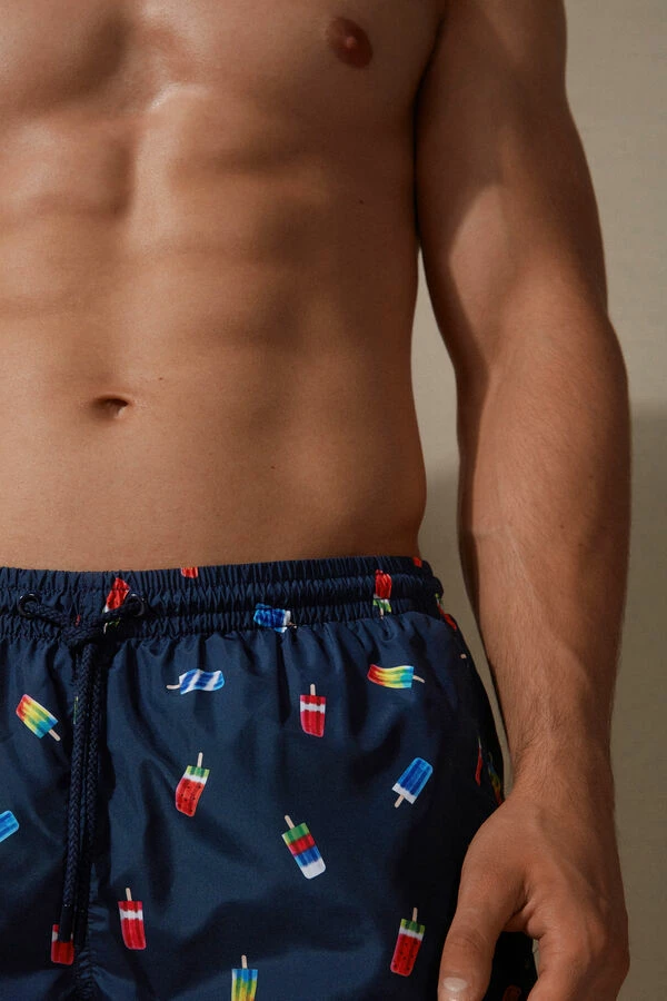 Buy 😍 Intimissimi Men Popsicle Print Swim Trunks Intense Blue Ice Cream Print ✨ 3 Buy 😍 Intimissimi Men Popsicle Print Swim Trunks Intense Blue Ice Cream Print ✨