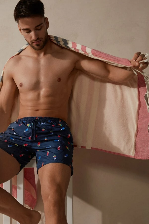 Buy 😍 Intimissimi Men Popsicle Print Swim Trunks Intense Blue Ice Cream Print ✨ 7 Buy 😍 Intimissimi Men Popsicle Print Swim Trunks Intense Blue Ice Cream Print ✨ - Image 5