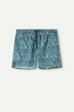 Cheapest ✨ Intimissimi Men Paisley Print Swim Trunks Dark Green Paisley Print 🎉 -Deals Pajamas Store MB0140948I F