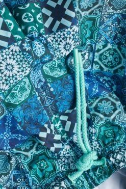 Best Sale 😉 Intimissimi Men Green Majolica Print Swim Trunks Green Tile Check Print 🔥 -Deals Pajamas Store MB0142950I D1