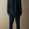 Promo 🎁 Intimissimi Men Full Length Pajamas In Brushed Blue Check Patterned Cloth Denim Blue Check Print 🤩 -Deals Pajamas Store PLU582102J BI