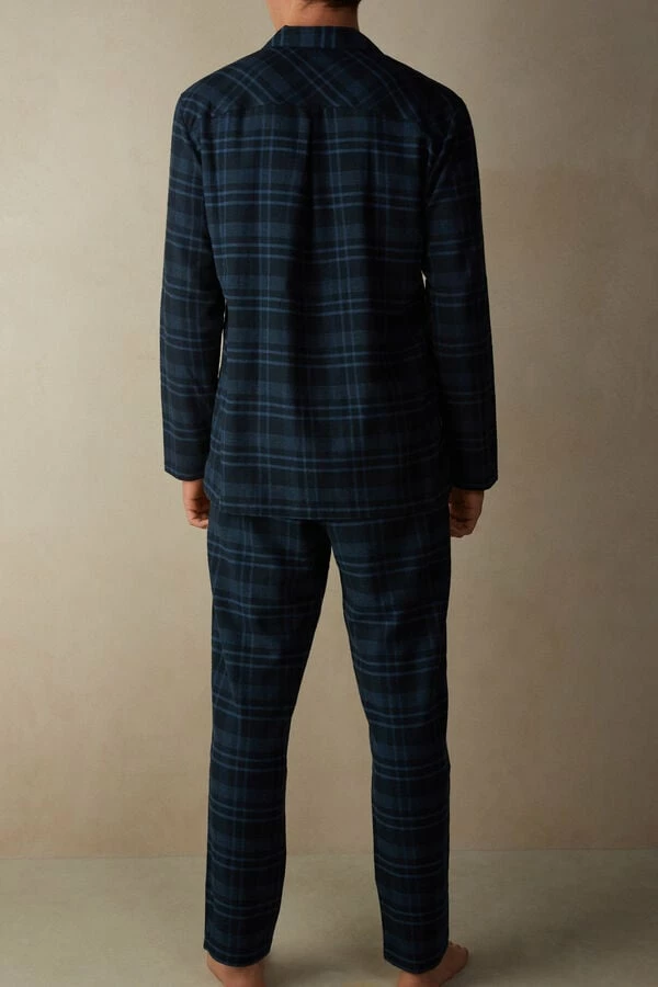Promo ๐ Intimissimi Men Full Length Pajamas In Brushed Blue Check Patterned Cloth Denim Blue Check Print ๐คฉ 3 Promo ๐ Intimissimi Men Full Length Pajamas In Brushed Blue Check Patterned Cloth Denim Blue Check Print ๐คฉ