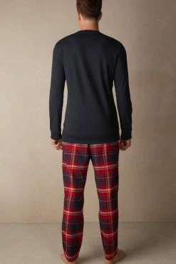 Best deal ⭐ Intimissimi Men ©Disney Mickey Mouse Full Length Pajamas Midnight Blue ❤️