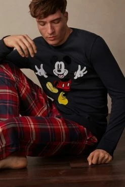 Best deal ⭐ Intimissimi Men ©Disney Mickey Mouse Full Length Pajamas Midnight Blue ❤️ -Deals Pajamas Store PLU583800 M