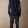 New ✨ Intimissimi Men Avio Blue Check Full Length Pajamas In Cotton Aviation Blue Check Print 😉