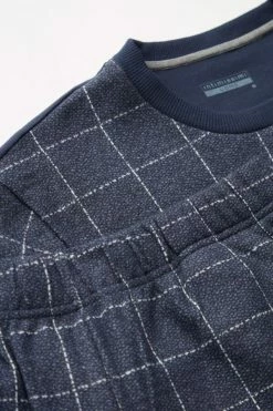 New ✨ Intimissimi Men Avio Blue Check Full Length Pajamas In Cotton Aviation Blue Check Print 😉 -Deals Pajamas Store PLU588104J D1