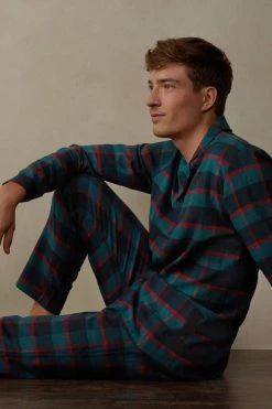 Discount 🛒 Intimissimi Men Full Length Pajamas In Brushed Check Patterned Cloth Green/red Check Print 👍 -Deals Pajamas Store PLU589101J M