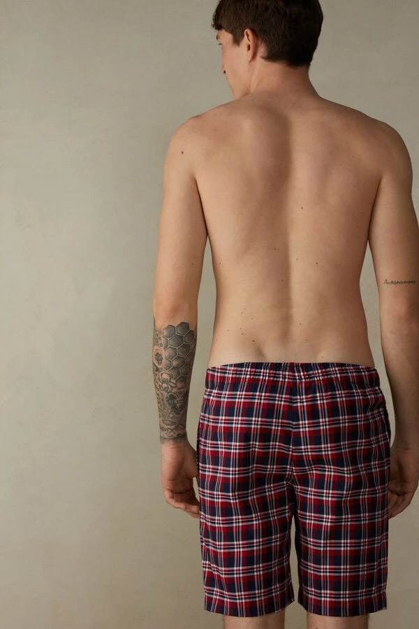 Deals 🤩 Intimissimi Men Tartan Shorts In Plain Weave Cotton Red Blue Tartan ✨ 4 Deals 🤩 Intimissimi Men Tartan Shorts In Plain Weave Cotton Red Blue Tartan ✨ - Image 2
