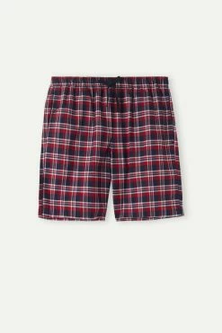 Deals 🤩 Intimissimi Men Tartan Shorts In Plain Weave Cotton Red Blue Tartan ✨ 9 Deals 🤩 Intimissimi Men Tartan Shorts In Plain Weave Cotton Red Blue Tartan ✨ -Deals Pajamas Store PUC263968I F
