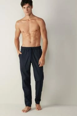 Top 10 ✔️ Intimissimi Men Pants In Cotton Cloth Midnight Blue 👏 -Deals Pajamas Store PUL25A800 M