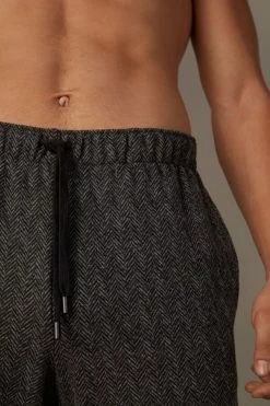 Wholesale ✔️ Intimissimi Men Tricot Pants In Chevron Pattern Gray Chevron 🔔