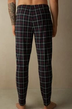 Best reviews of ✨ Intimissimi Men Long Red / Cream Checkered Trousers Blue Red Check Print ✔️