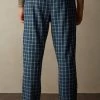 Coupon 🤩 Intimissimi Men Full Length Pants In Check Patterned Brushed Cloth Blue Check 😍 -Deals Pajamas Store PUL391089J BI